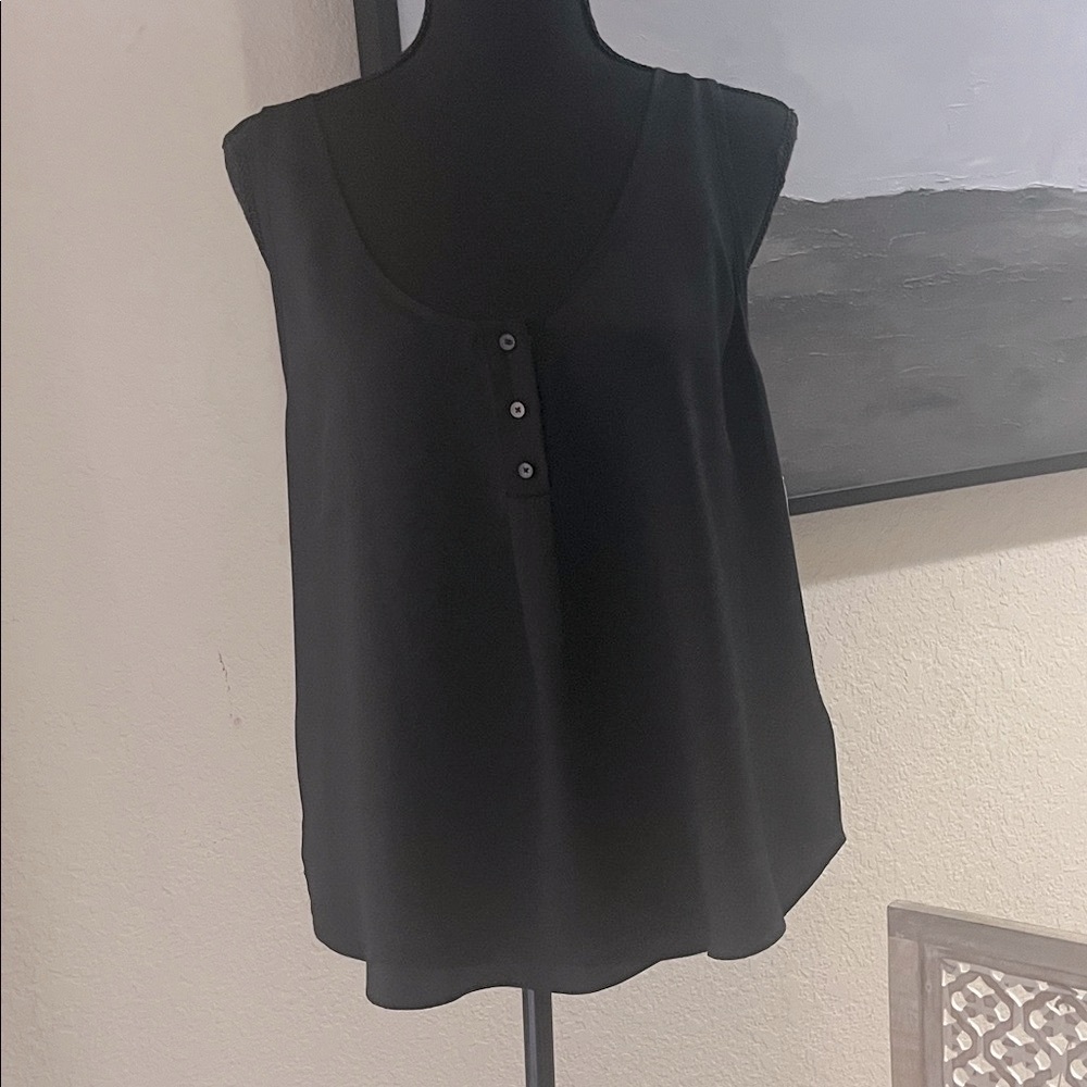 Joie Black Tank Top with Button Detail
